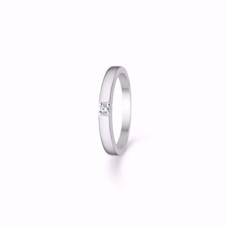 silvur alliance ringur við 1 zirkon - guld & sølv