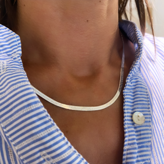 Seville CARA Silvur Hálsband fløt 42+5cm