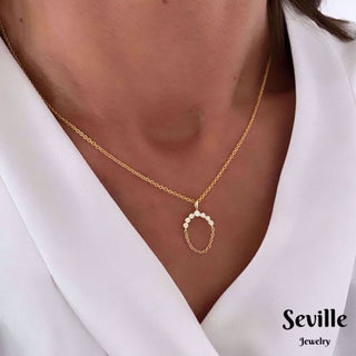 Gylt hálsketa við zirkonia steinum - Guld & Sølv