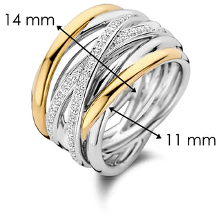 Tisento - Bicolor Ringur við Zirkonum