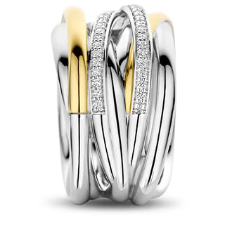 Tisento - Bicolor Ringur við Zirkonum
