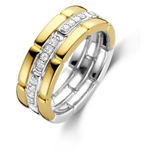 Tisento - Bicolor Ringur við Zirkonum