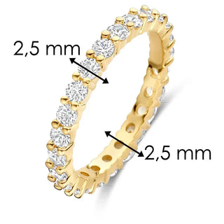 Tisento - Gyltur Ringur við Zirkonum