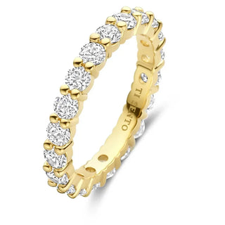 Tisento - Gyltur Ringur við Zirkonum