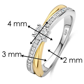Tisento - Bicolor Ringur við Zirkonum