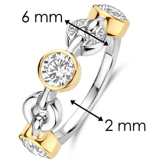 Tisento - Bicolor Ringur við Zirkonum