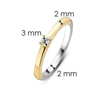 Tisento - Bicolor Ringur við Zirkonia