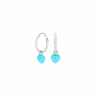 Barnasmúkkur - Oyrnalokkar Blátt Emalj Hjarta - Noa Kids