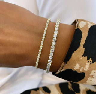 Seville SILVIA Medium Gylt Tennisarmband - Guld & Sølv