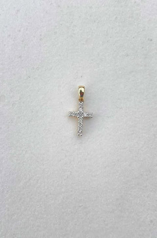 14kt gull krossur v/ diamantum - BNH