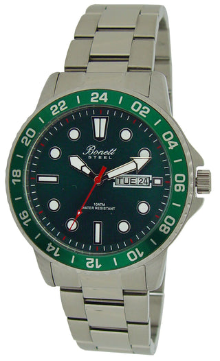 Stál og grønt ur til harrar - Bonett