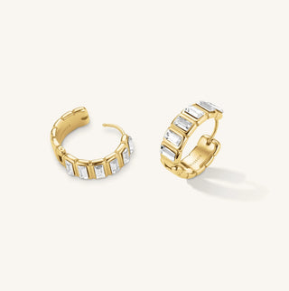 Gyltir stál oyraringar - Rosefield