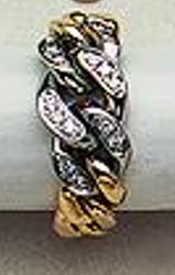 14kt gull ringur - Panser við steinum