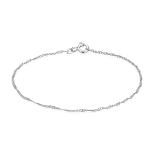 14kt hvítagull armband - Singapore 1,5